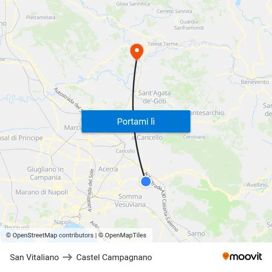 San Vitaliano to Castel Campagnano map