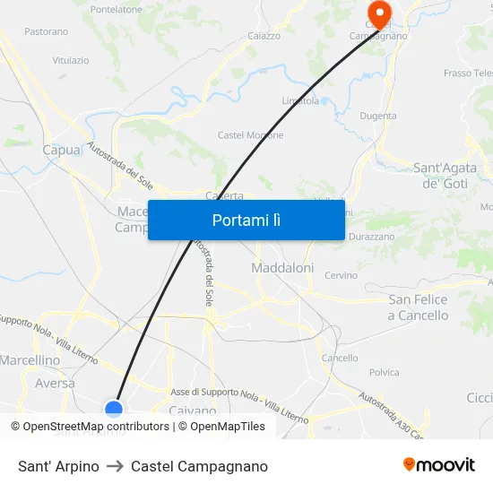 Sant' Arpino to Castel Campagnano map