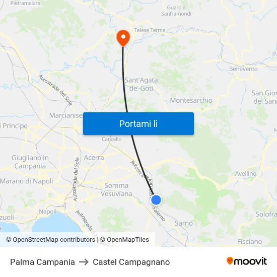 Palma Campania to Castel Campagnano map