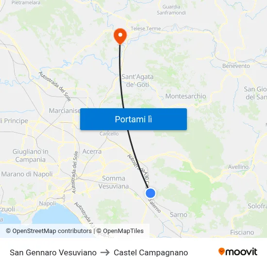San Gennaro Vesuviano to Castel Campagnano map