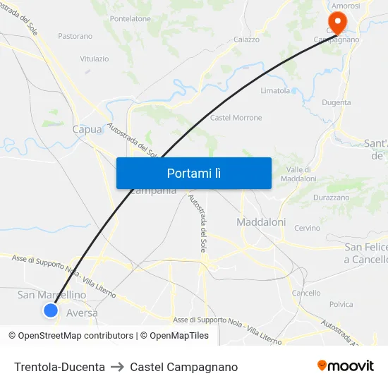 Trentola-Ducenta to Castel Campagnano map
