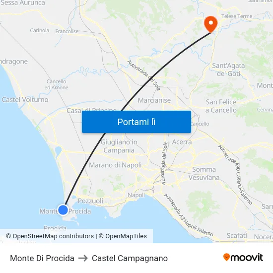 Monte Di Procida to Castel Campagnano map