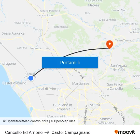 Cancello Ed Arnone to Castel Campagnano map