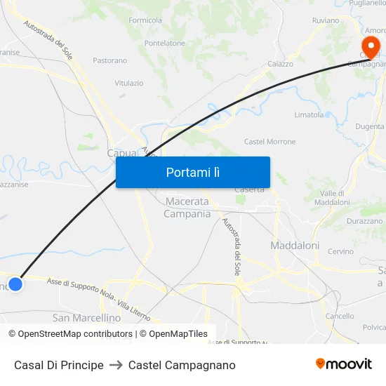 Casal Di Principe to Castel Campagnano map