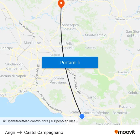 Angri to Castel Campagnano map