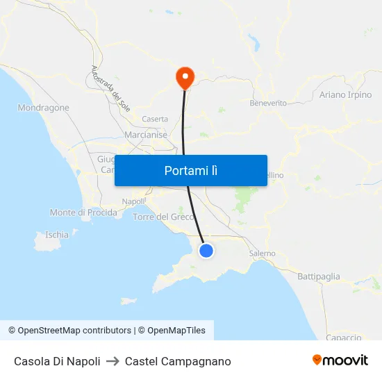 Casola Di Napoli to Castel Campagnano map