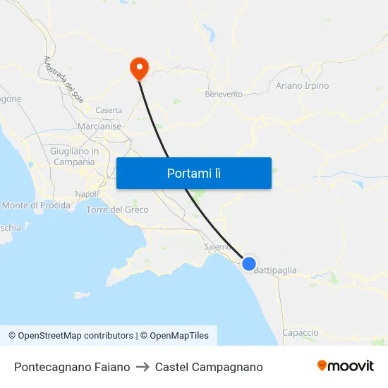 Pontecagnano Faiano to Castel Campagnano map