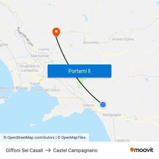 Giffoni Sei Casali to Castel Campagnano map