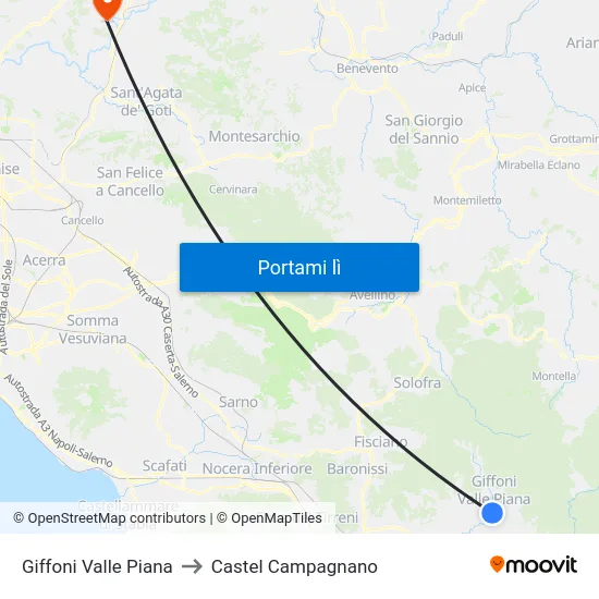 Giffoni Valle Piana to Castel Campagnano map