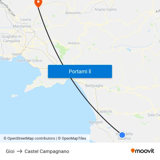 Gioi to Castel Campagnano map