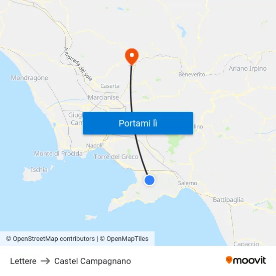Lettere to Castel Campagnano map