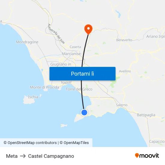 Meta to Castel Campagnano map