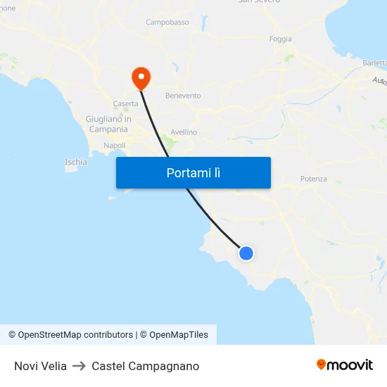 Novi Velia to Castel Campagnano map