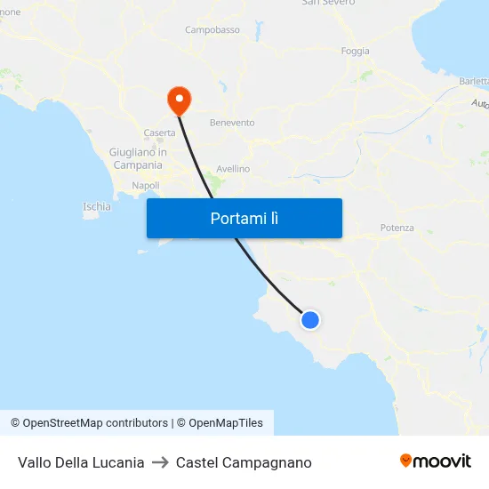 Vallo Della Lucania to Castel Campagnano map