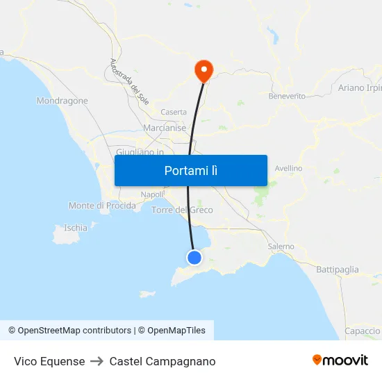 Vico Equense to Castel Campagnano map