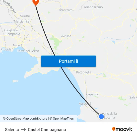 Salento to Castel Campagnano map
