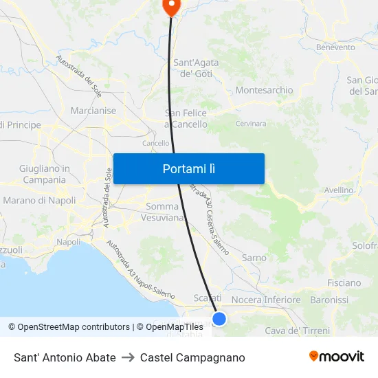 Sant' Antonio Abate to Castel Campagnano map