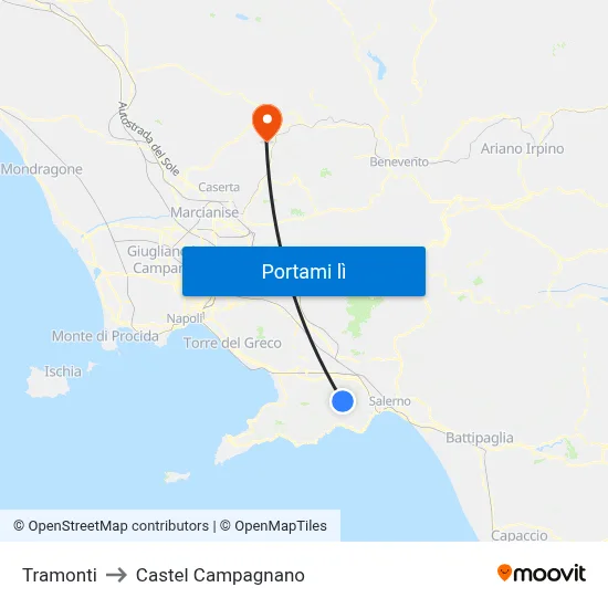 Tramonti to Castel Campagnano map
