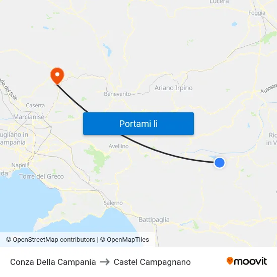 Conza Della Campania to Castel Campagnano map