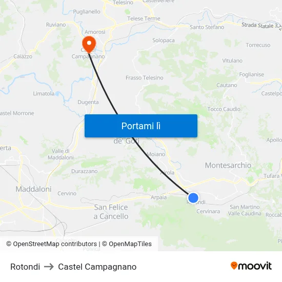Rotondi to Castel Campagnano map
