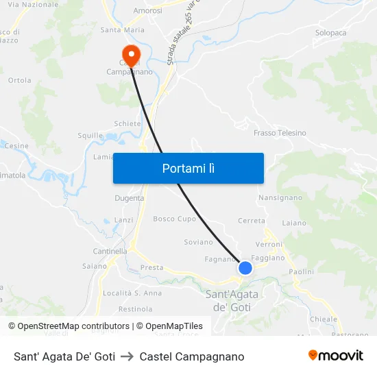 Sant' Agata De' Goti to Castel Campagnano map