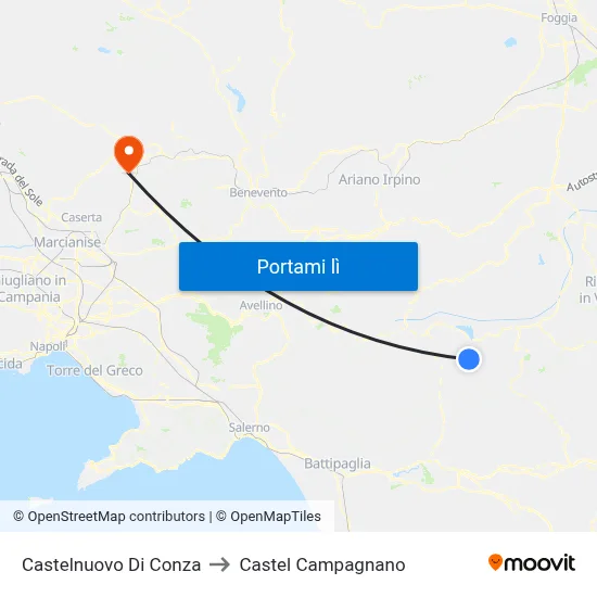 Castelnuovo Di Conza to Castel Campagnano map