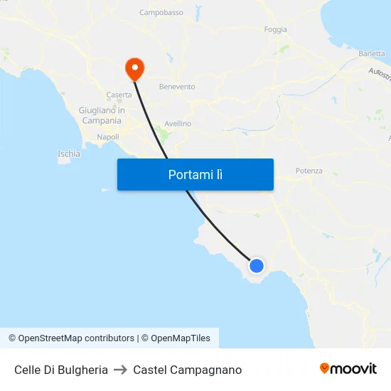 Celle Di Bulgheria to Castel Campagnano map