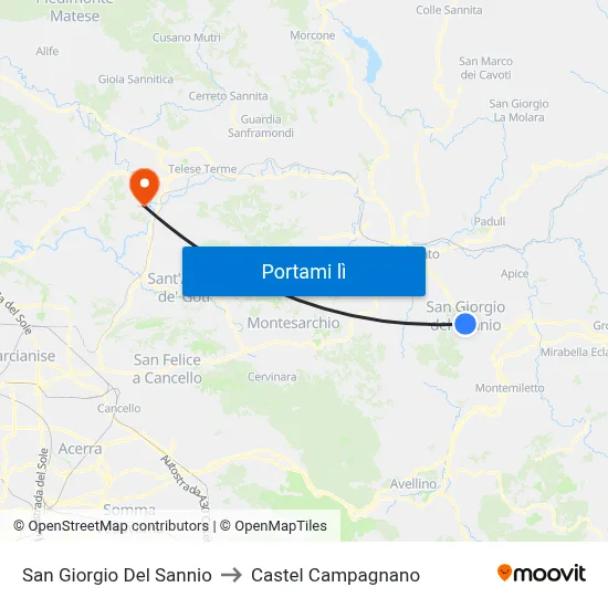 San Giorgio Del Sannio to Castel Campagnano map