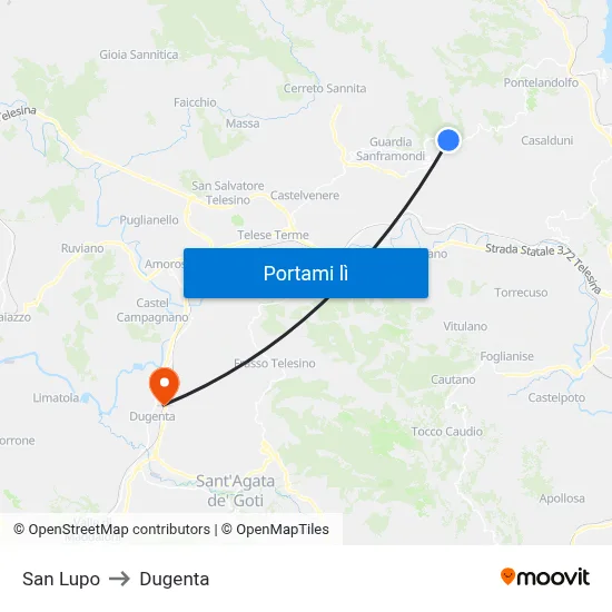 San Lupo to Dugenta map