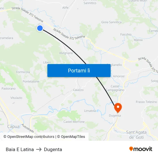 Baia E Latina to Dugenta map