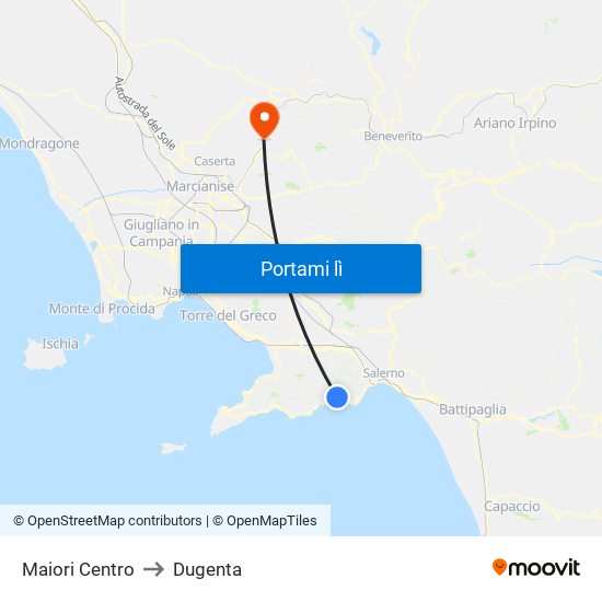 Maiori Centro to Dugenta map