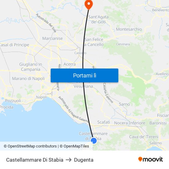 Castellammare Di Stabia to Dugenta map