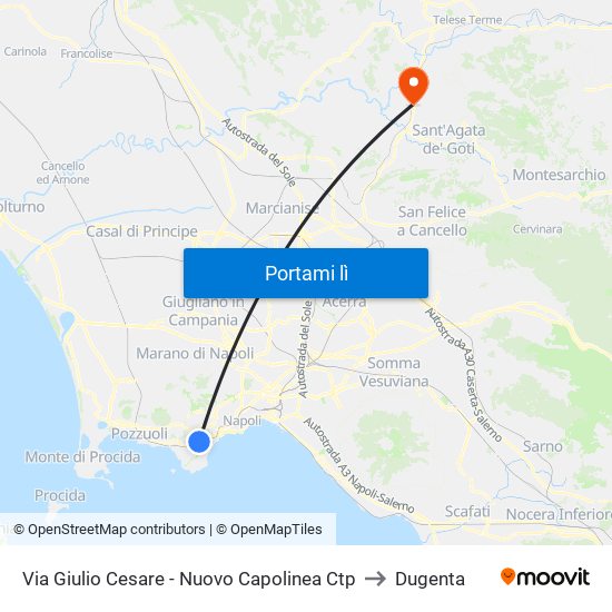 Via Giulio Cesare - Nuovo Capolinea Ctp to Dugenta map
