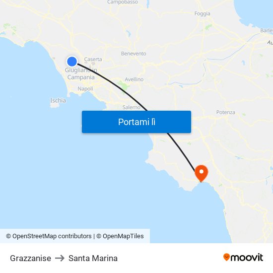 Grazzanise to Santa Marina map