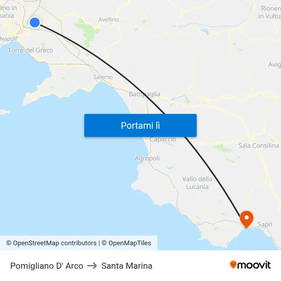Pomigliano D' Arco to Santa Marina map