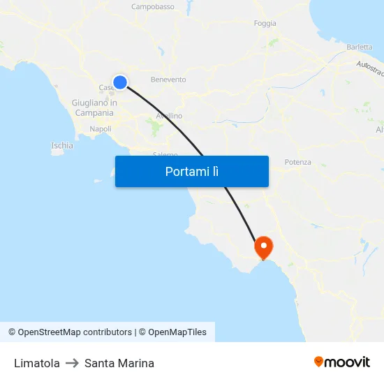 Limatola to Santa Marina map