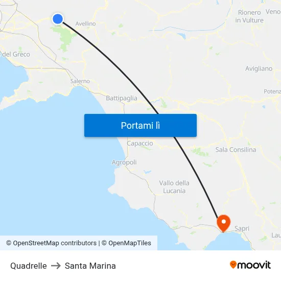 Quadrelle to Santa Marina map