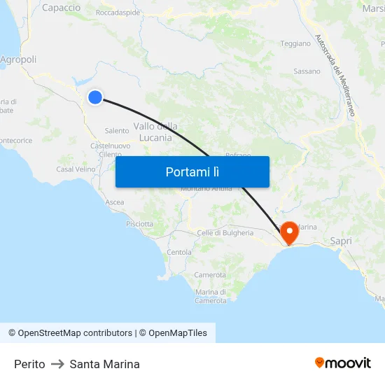Perito to Santa Marina map