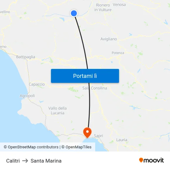 Calitri to Santa Marina map