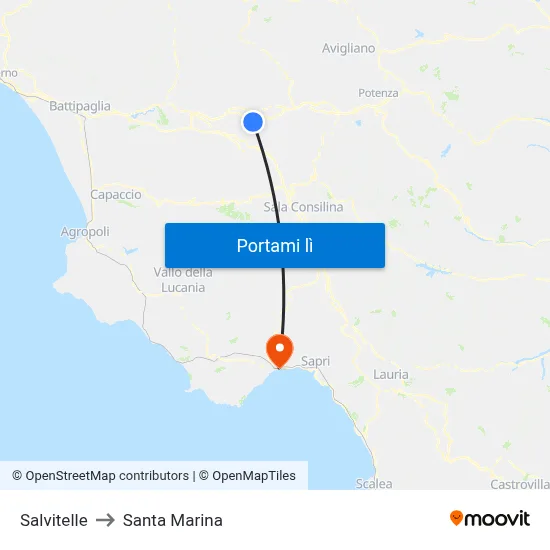 Salvitelle to Santa Marina map