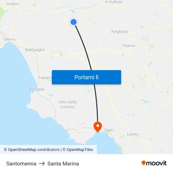 Santomenna to Santa Marina map