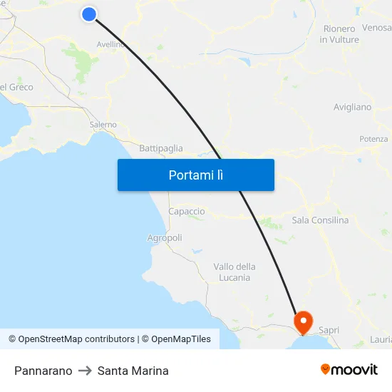 Pannarano to Santa Marina map