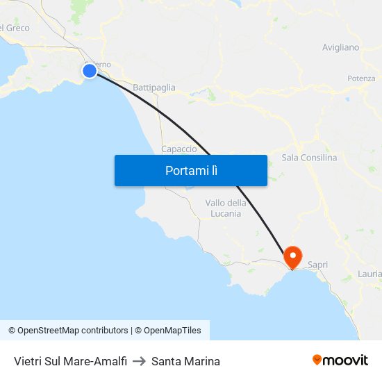 Vietri Sul Mare-Amalfi to Santa Marina map