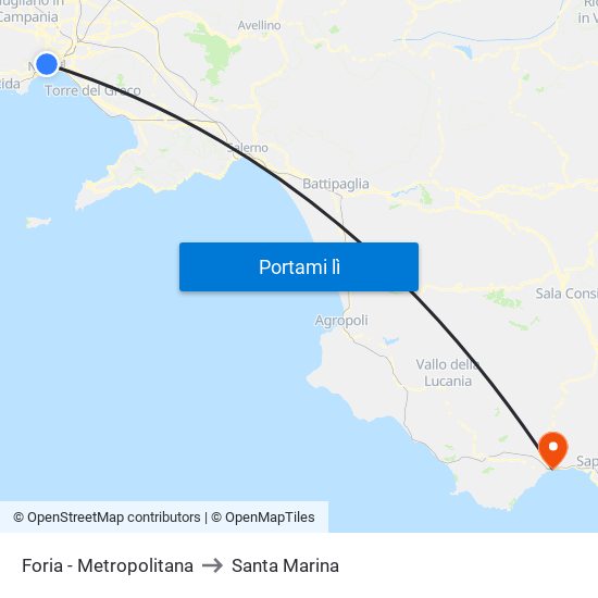 Foria - Metropolitana to Santa Marina map