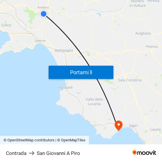 Contrada to San Giovanni A Piro map