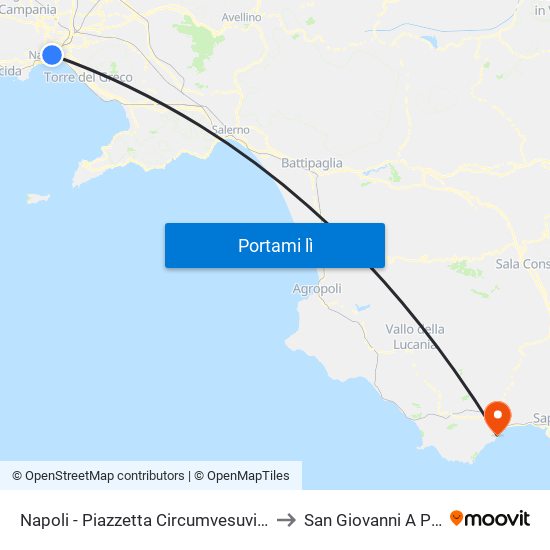 Napoli - Piazzetta Circumvesuviana to San Giovanni A Piro map