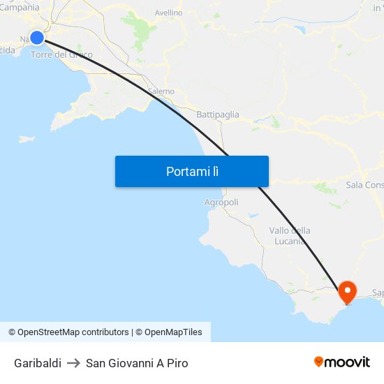 Garibaldi to San Giovanni A Piro map