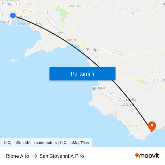 Rione Alto to San Giovanni A Piro map