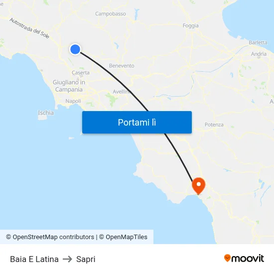 Baia E Latina to Sapri map