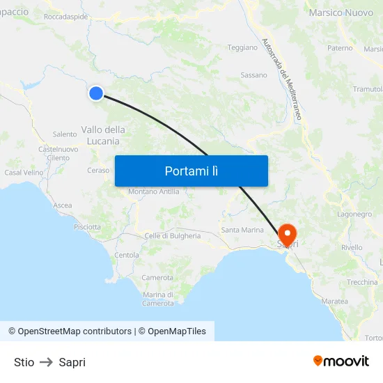 Stio to Sapri map